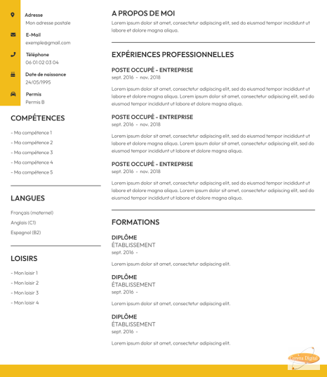 Site personnel / CV en ligne